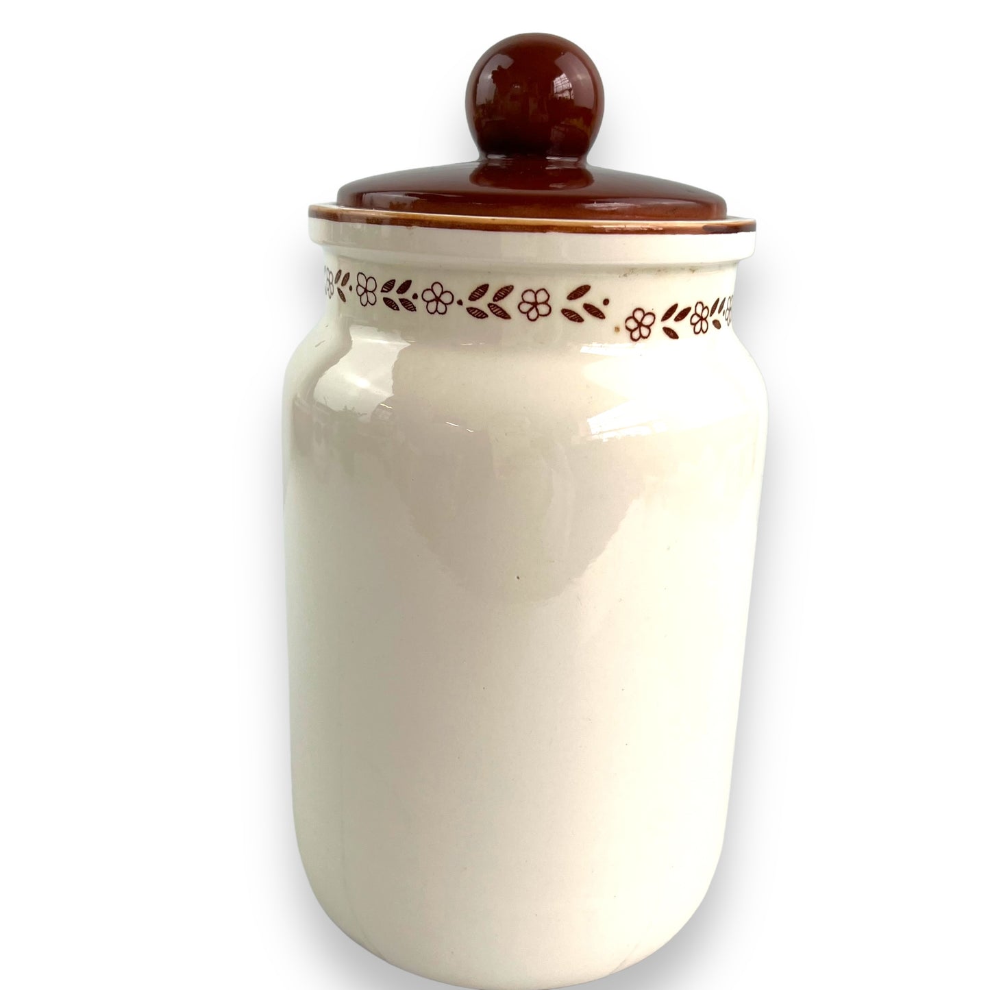 Treats Ceramic Jar with Brown Lid