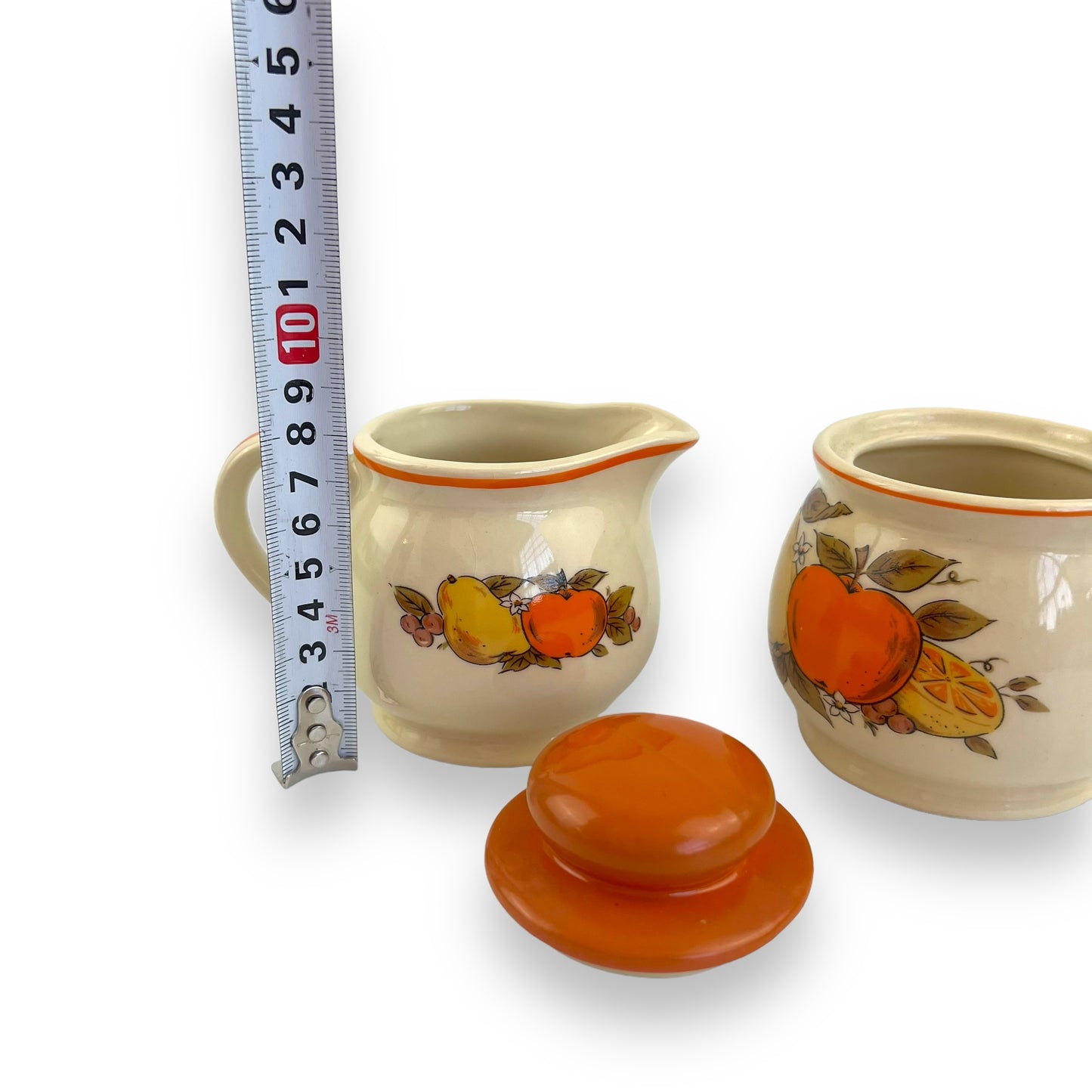 Sugar Pot & creamer set with fruit design