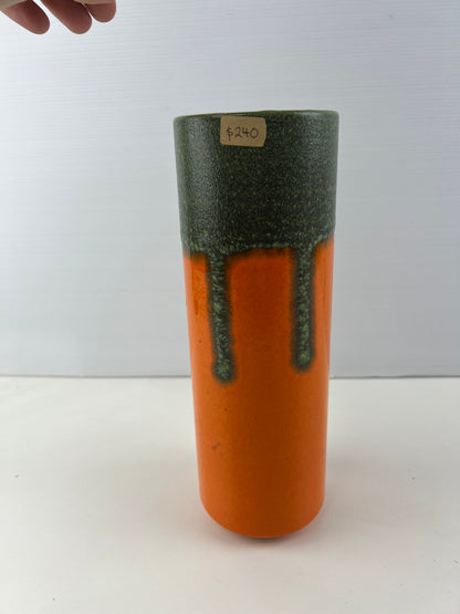 Knödgen West German Pottery Vase – Orange & Green