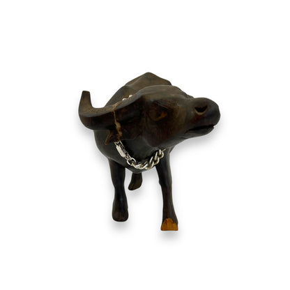 Wooden Buffalo Statue