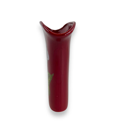Dark Burgundy Vase with Calla Lilies artwork