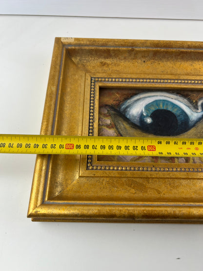 Framed Surrealist Eye Painting – Gilt Frame