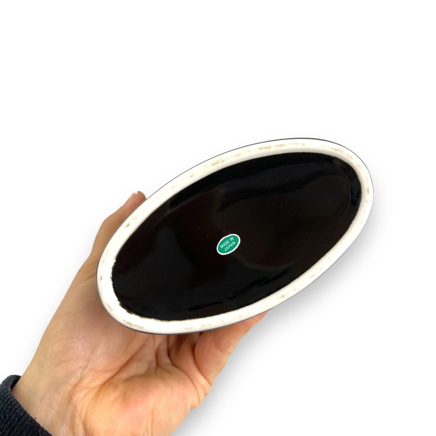Black ceramic Vase - Made in Japan