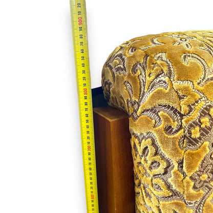 1970s 3 Seater lounge gold floral velour upholstery