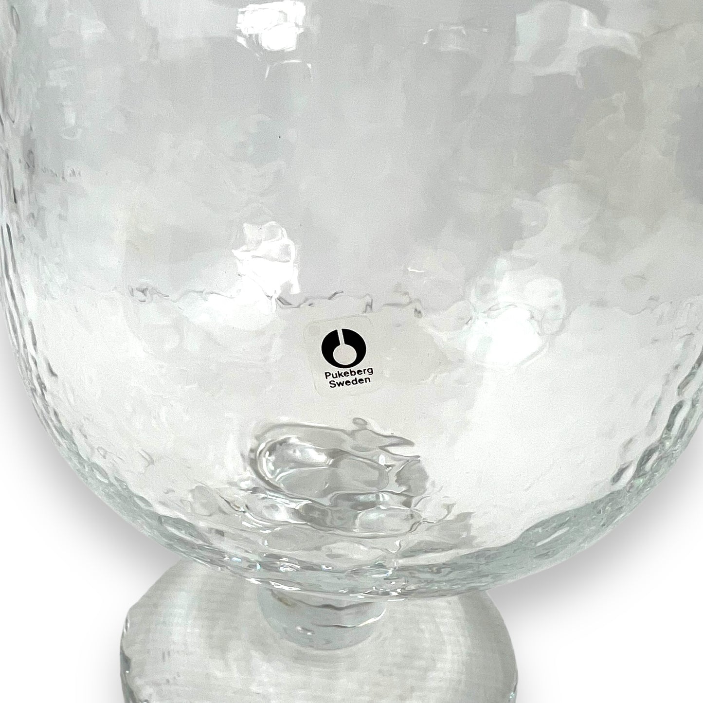 Pukeberg Sweden clear glass vase