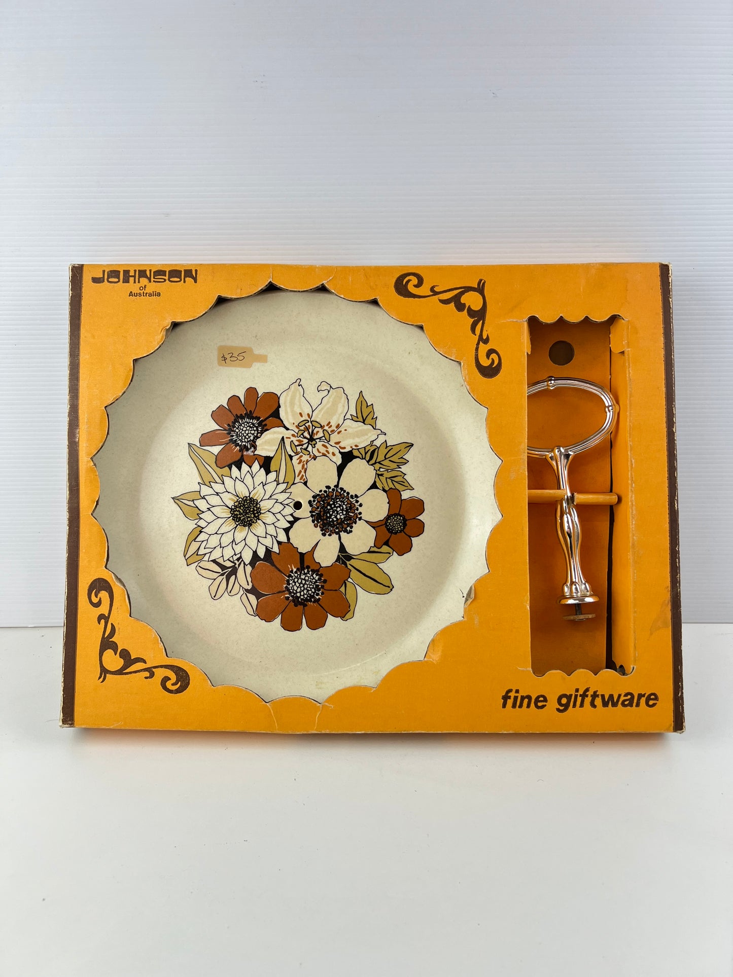 Johnson of Australia Floral Cake Plate & Server Gift Set – Original Box