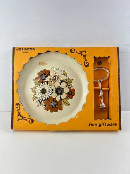 Johnson of Australia Floral Cake Plate & Server Gift Set – Original Box