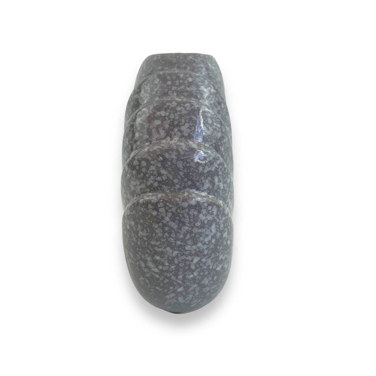 Round grey speckled 80s vase