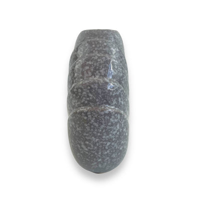 Round grey speckled 80s vase
