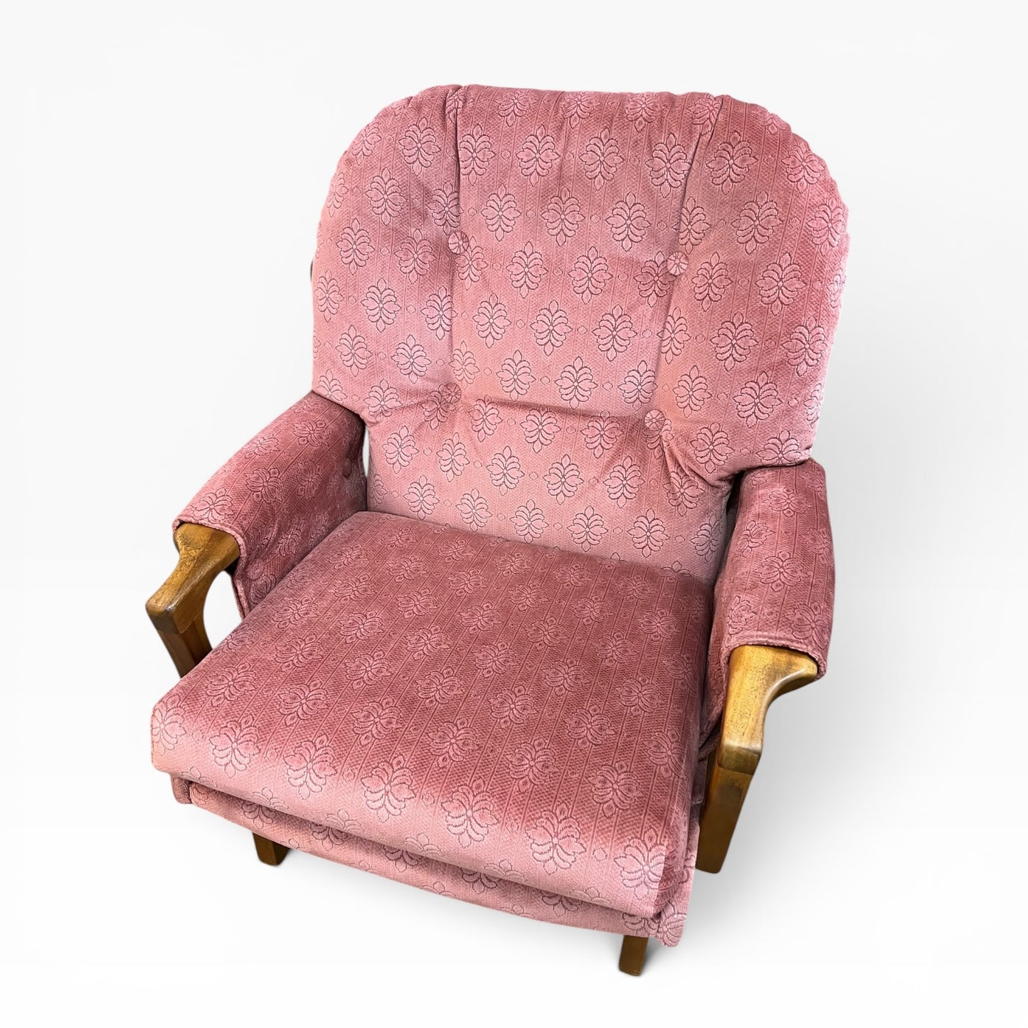 2. Pink Patterned Upholstery Sleigh Base Armchair