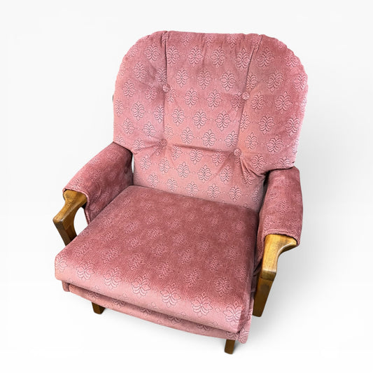2. Pink Patterned Upholstery Sleigh Base Armchair