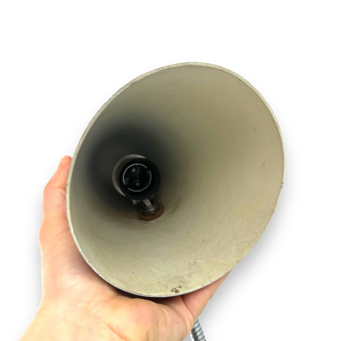 Brown Wood Look anodised gooseneck desk lamp