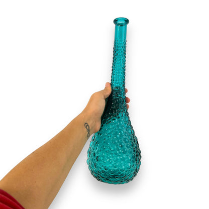 Teal Blue Hobnail Genie Bottle – Made in Italy