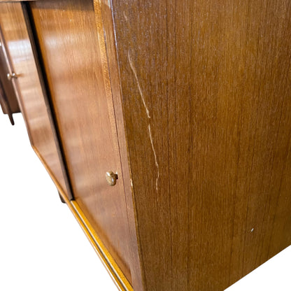 Teak Veneer Record Storage Cabinet