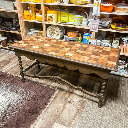 Tiled Coffee Table with Turned Legs