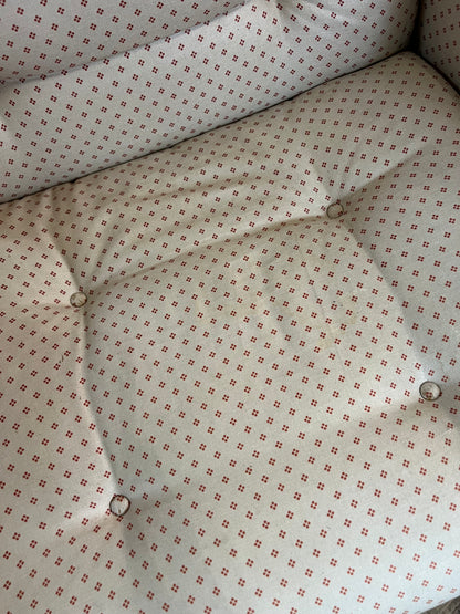 Swivel Lounge Chair – Cream Spotted Upholstery