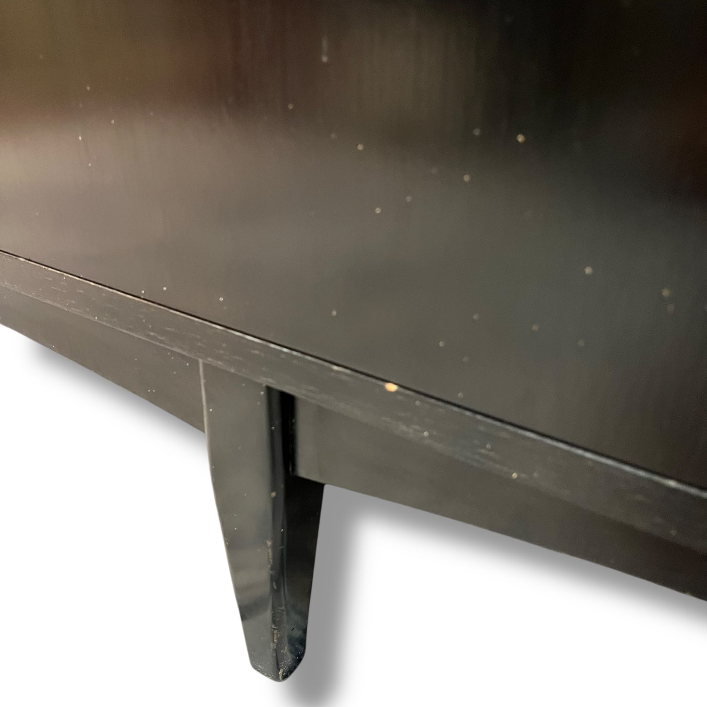 Black Sideboard – 4 Door Credenza with Brass Handles