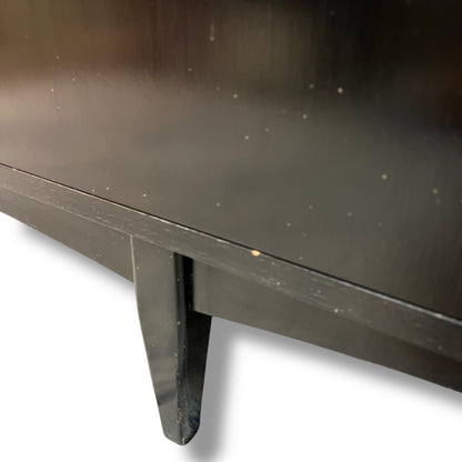 Black Sideboard – 4 Door Credenza with Brass Handles