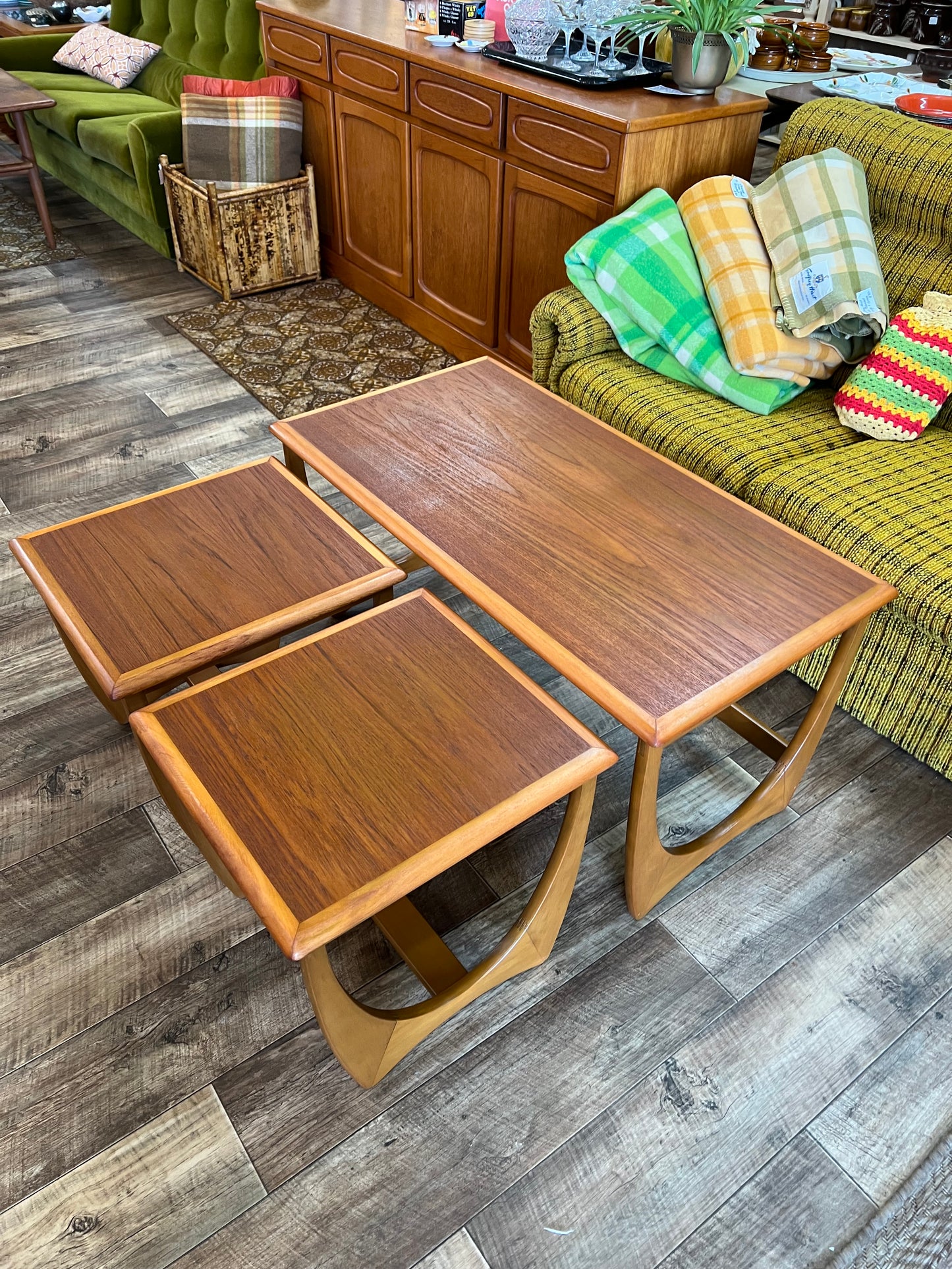 Kalmar Teak Nest of Three Coffee Tables