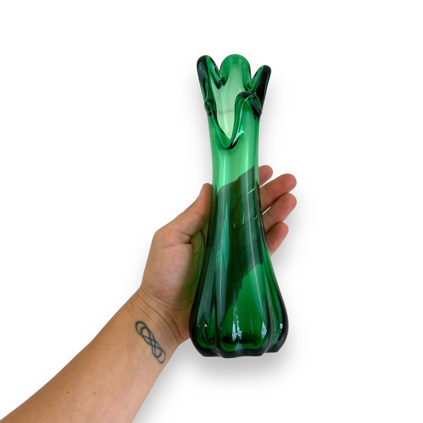 Green Finger Glass Vase