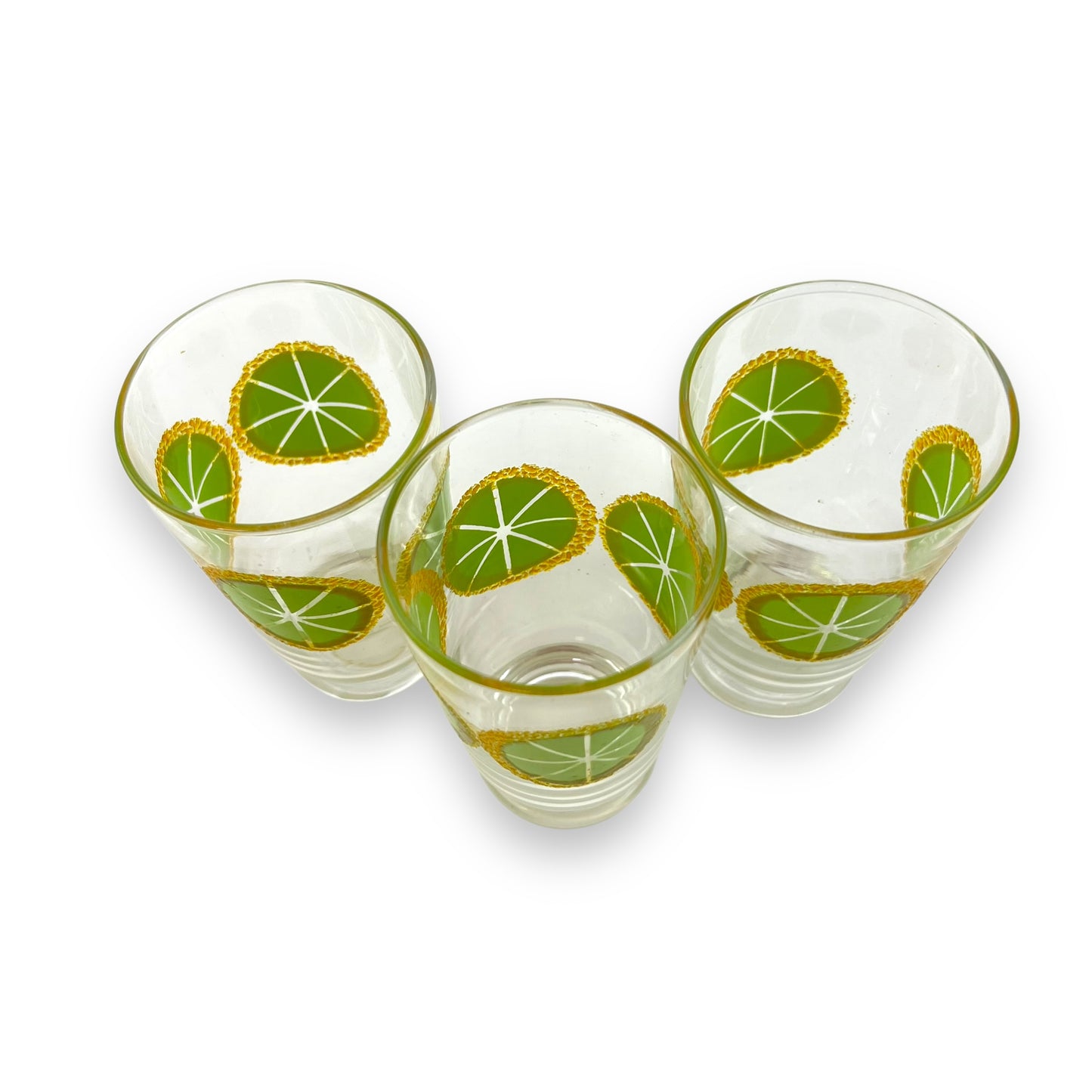 Retro Lime Slice Glasses – Set of 3