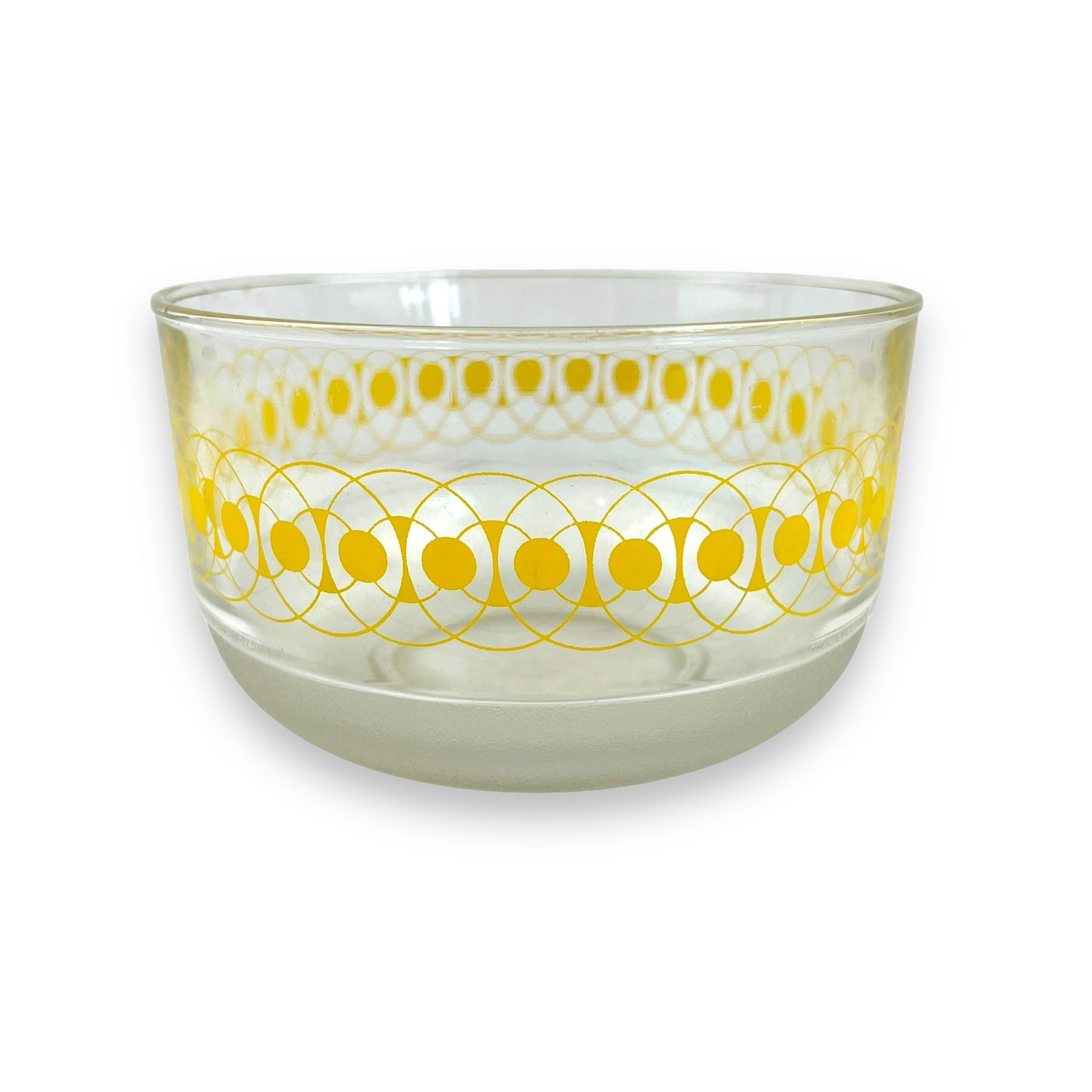 Clear glass yellow pattern mixing bowl