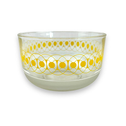 Clear glass yellow pattern mixing bowl