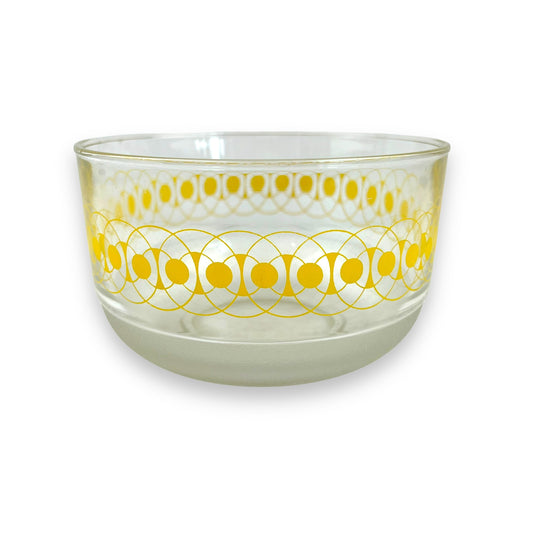 Clear glass yellow pattern mixing bowl