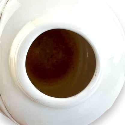 Cream vase with gold stripes
