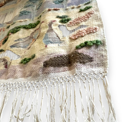 South African Woollen Wall Hanging 'River & Mountain Scene’