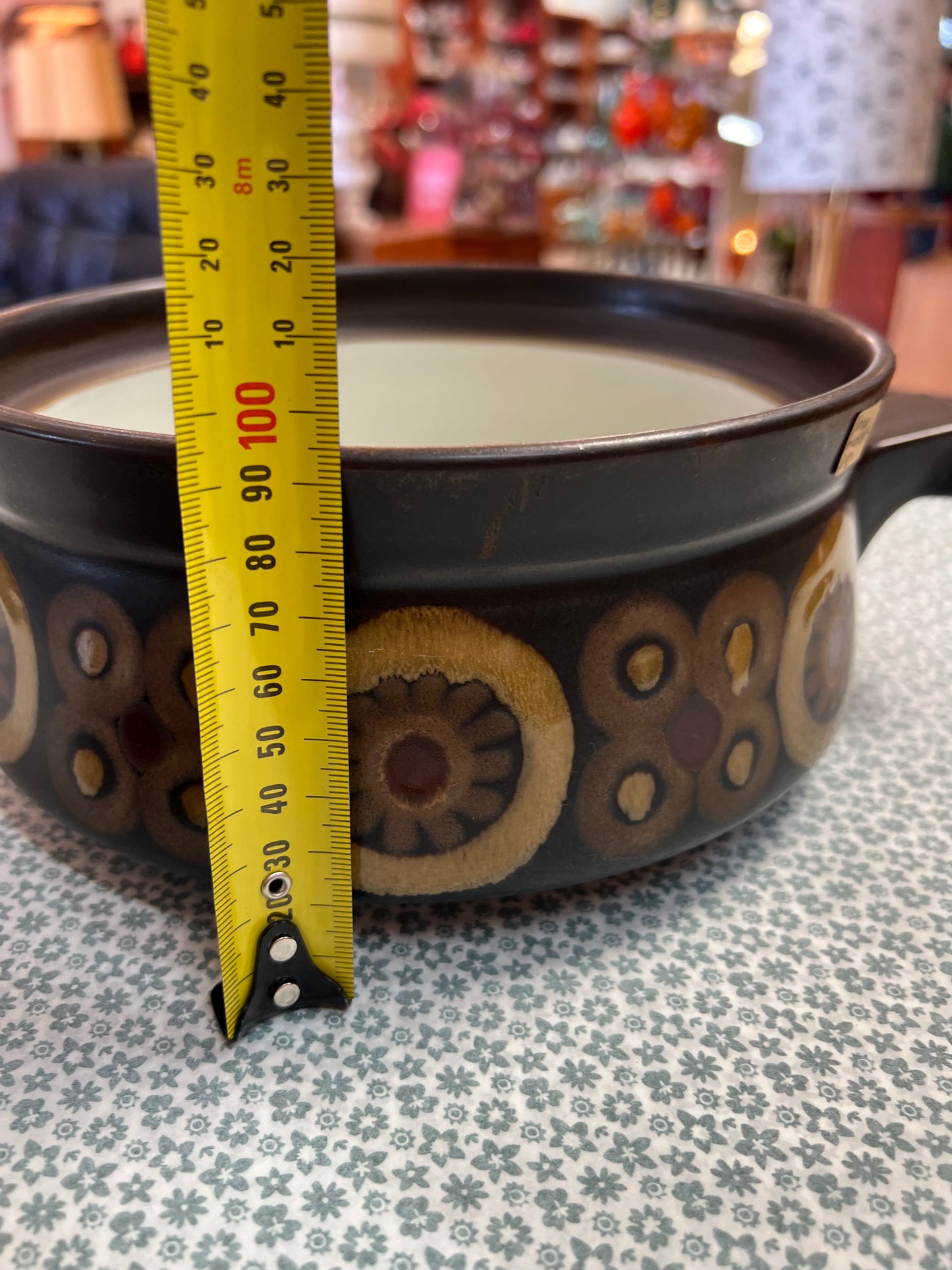 Denby Arabesque Lidded Casserole Pot – Mid Century Stoneware Cooking Dish