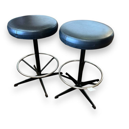 Black Vinyl Bar Stool set of 2