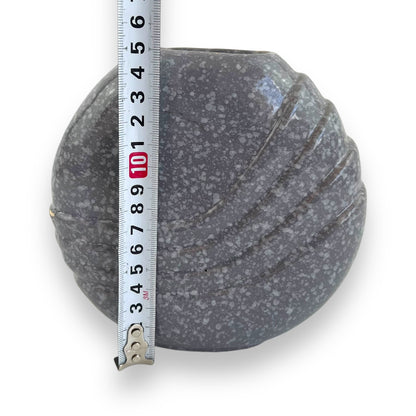 Round grey speckled 80s vase
