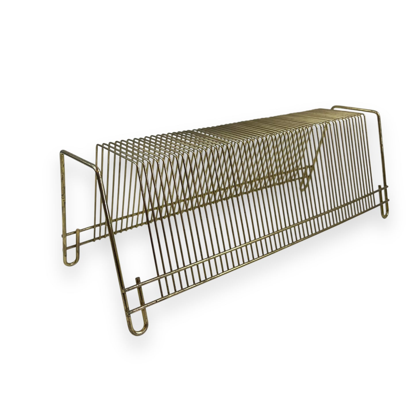 Gold Metal Record Storage Rack