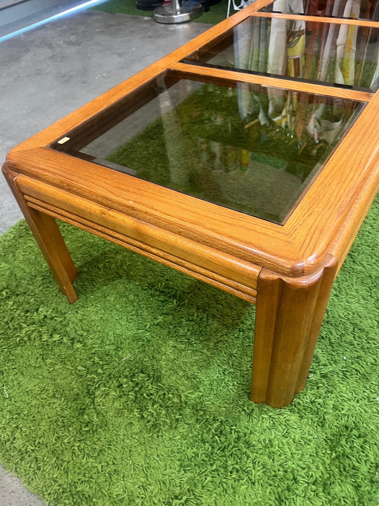 Smoked Glass & Timber Coffee Table
