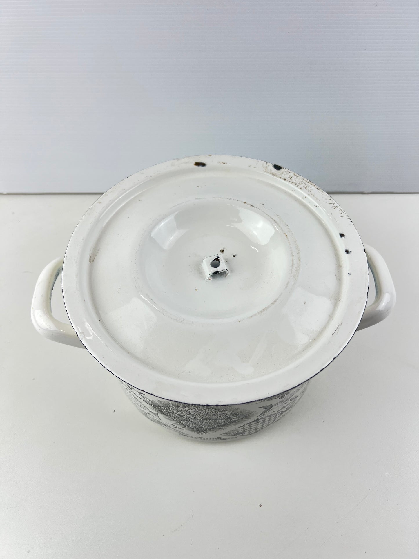 Finel Finland ‘Neptun’ Enamel Lidded Pot – Fish Pattern