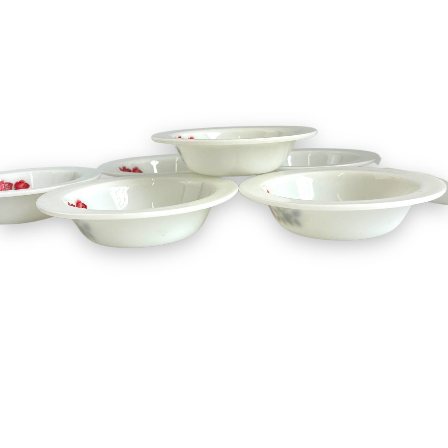 Pyrex “June Rose” Milk Glass Dessert Bowls - Set of 7
