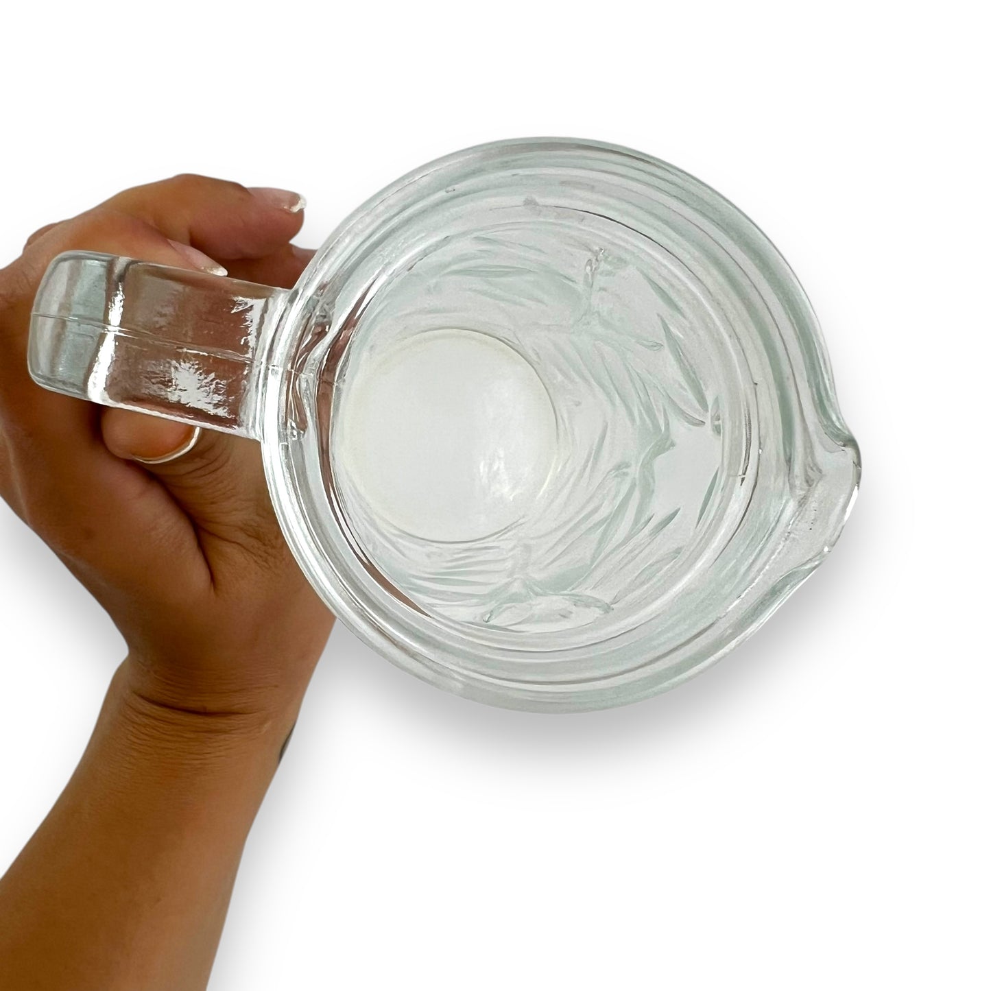 Clear Glass Jug Leaf Pattern
