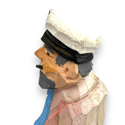 Vintage Carved Wooden Sea Captain Statue