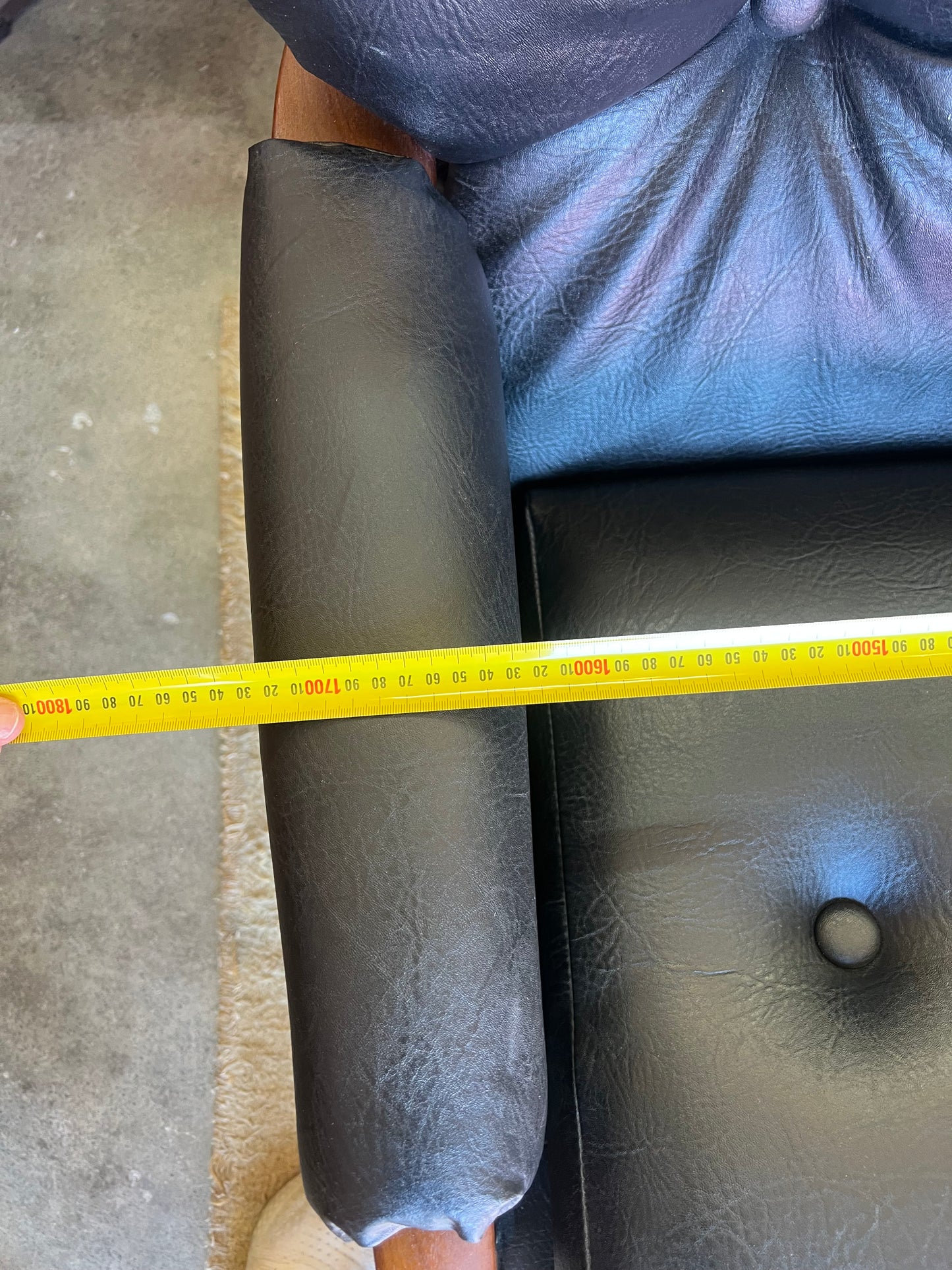 Black Vinyl 3-Seater Sofa by Mayline Furniture (Collingwood VIC) – Solid Timber Frame