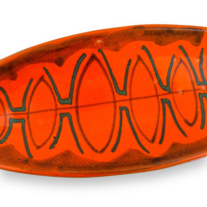 Orange fish plate - “318” Made in Italy
