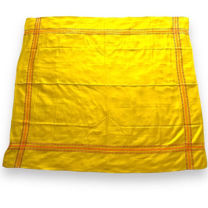 Retro Mustard Yellow With Orange striped pattern border tablecloth