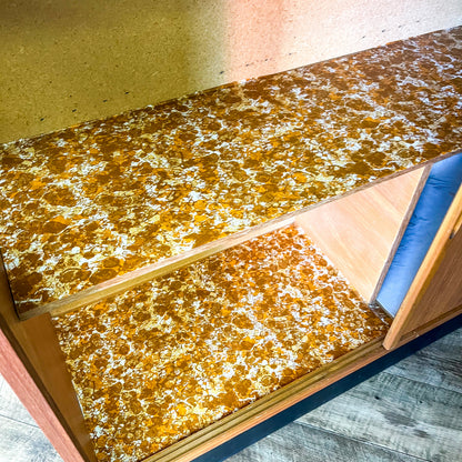 Macrob Bar Teak & Orange Square Design