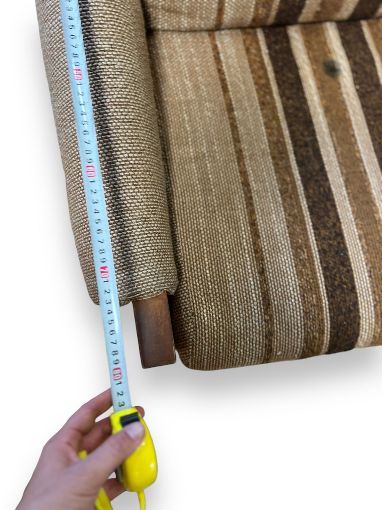 Brown Stripe wooden frame chair