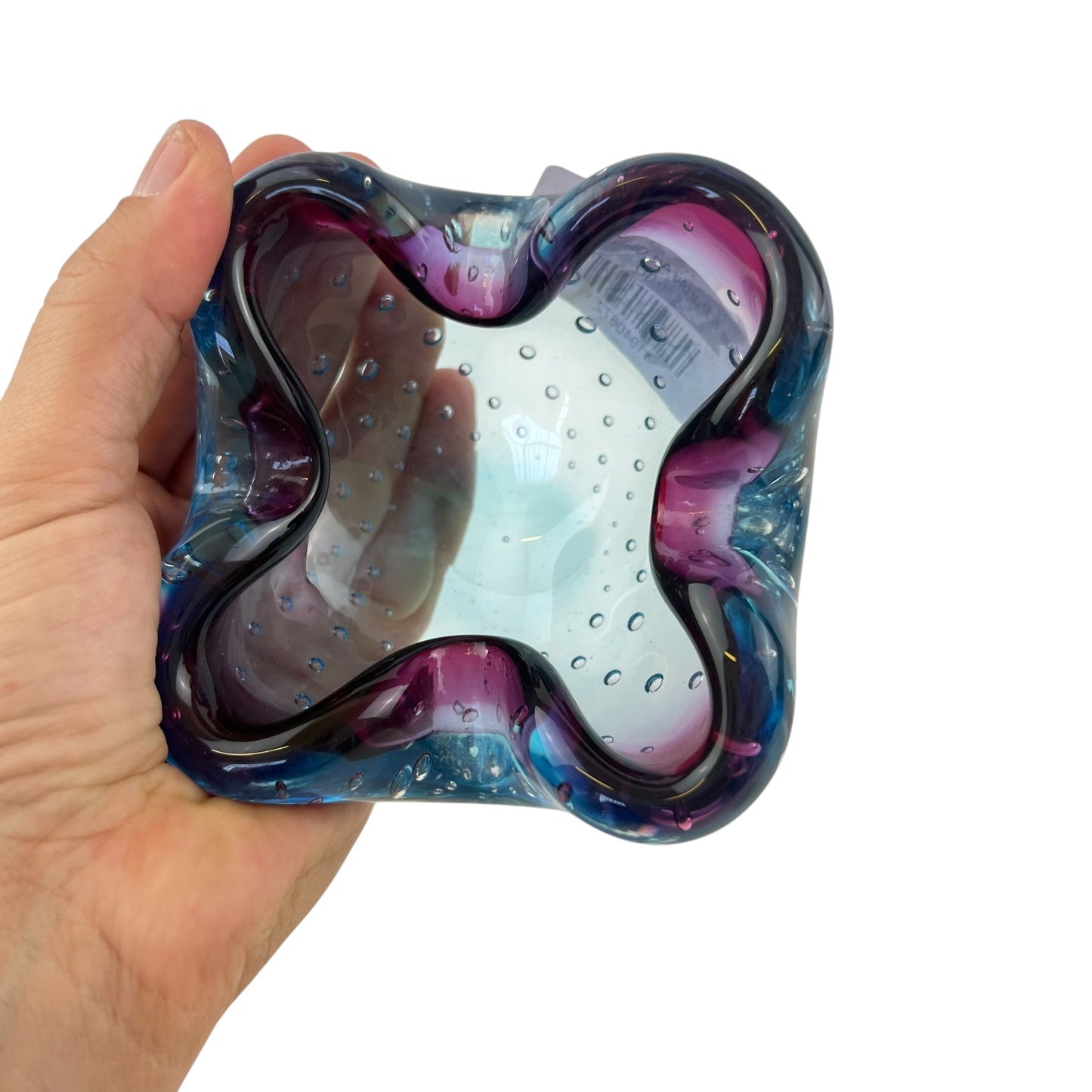 Blue & Purple Art Glass Dish