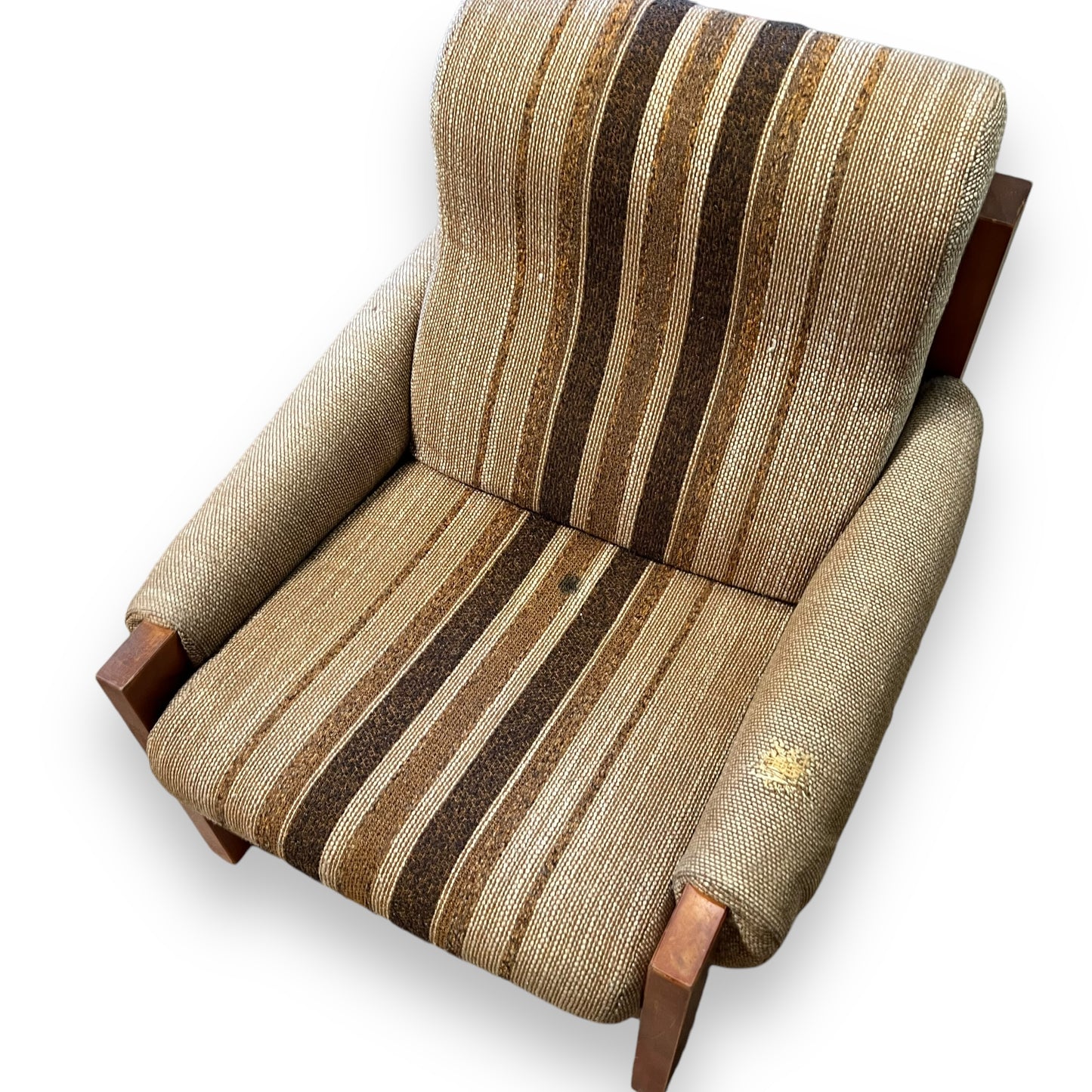 Brown Stripe wooden frame chair