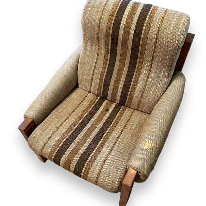 Brown Stripe wooden frame chair