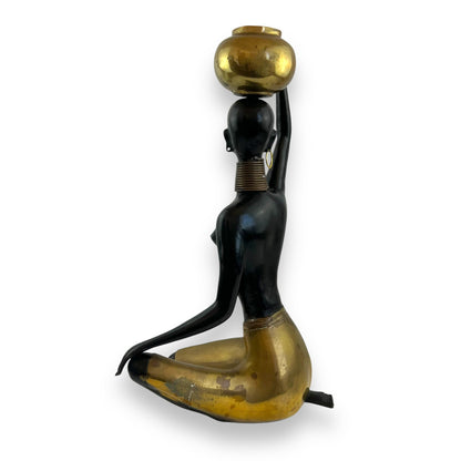 Karl Hagenauer Sitting African Woman Brass Sculpture