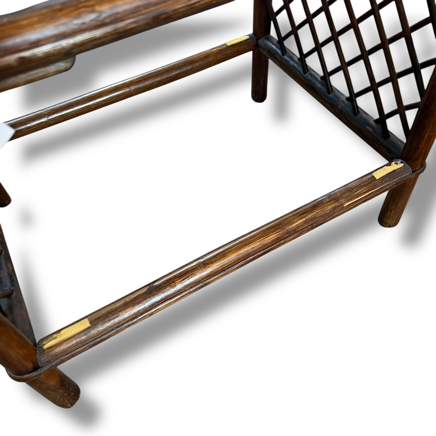 Brown Cane & Smoked Glass Side Table