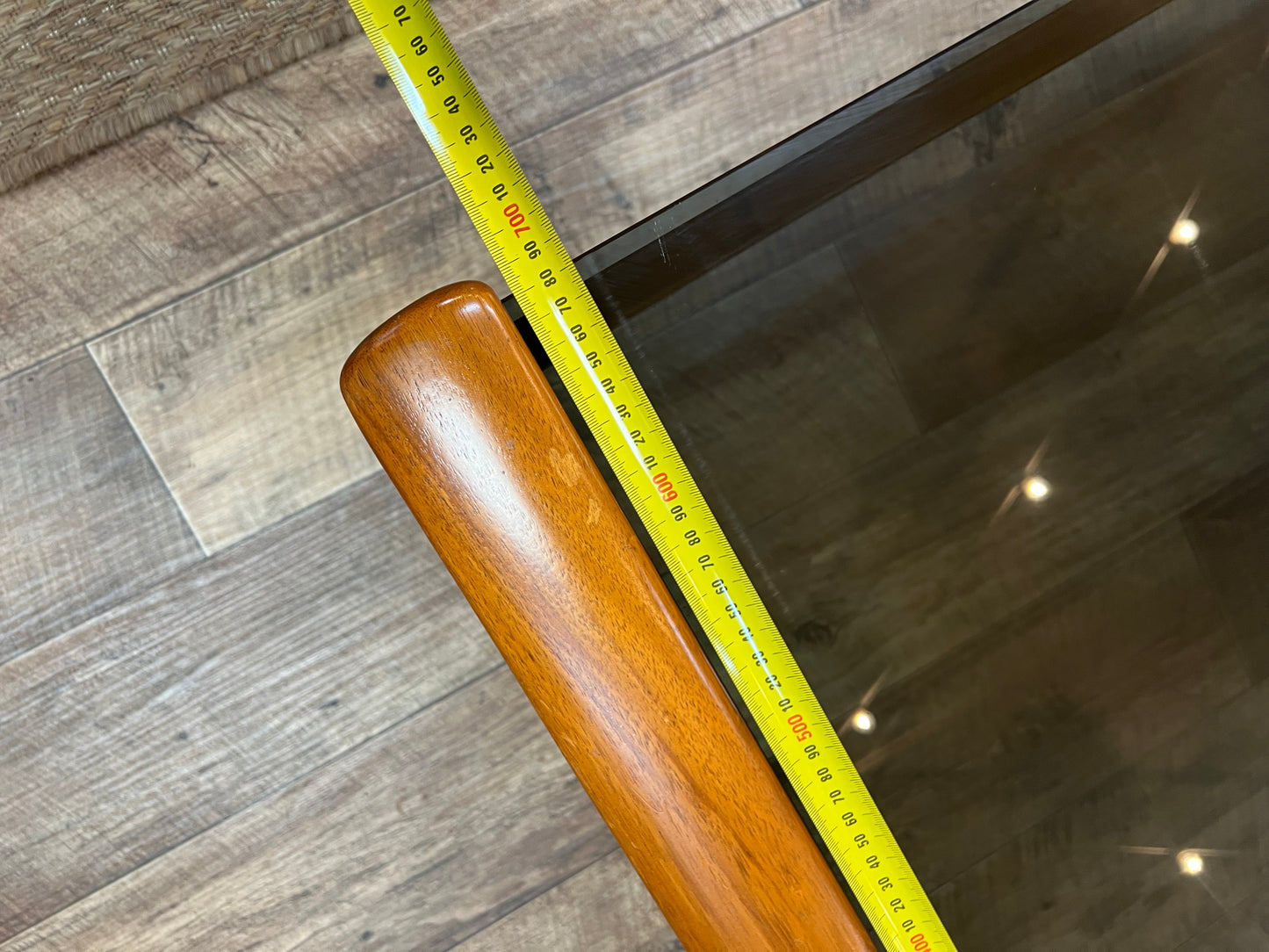 Tessa T21 Coffee Table | Mid Century Smoked Glass & Timber Coffee Table